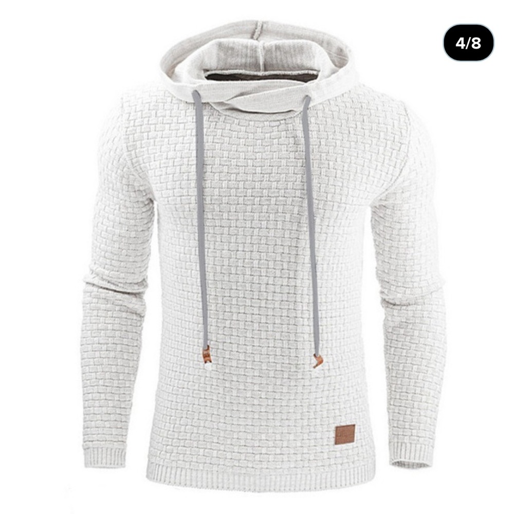 White Hoodie (Knitted - Trendy)